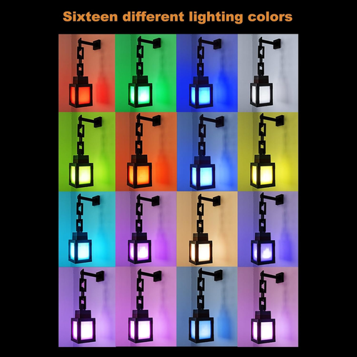 Pixelated Lantern Night Light -16-Color Led Wall Mood Night Light W Touch Switch&Remote Control-Rechargeable Night Lamp Mountable Table Light, Costume...