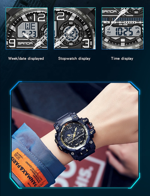 New Style Wristwatch: Fashionable, Sports-Oriented & Multi-Functional Student Electronic Watch, Men's Water-Resistant Quartz Watch