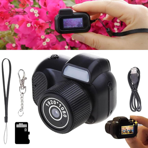 Keychain Camera, Mini Camera Keychain, 1080p Hd Mini Keychain Camera, Mini Camera Keychain That Works, Mini Digital Camera Keychain with Sd Card, OTG Upload to Phone or Computer (8G)