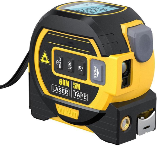 3 in 1 Laser Tape Measure, Digital Laser Rangefinder, with LCD Display, Laser Crosshair, 5m Tape Measure, Inch Metric Scale, for Interior Decoration, House Measurement