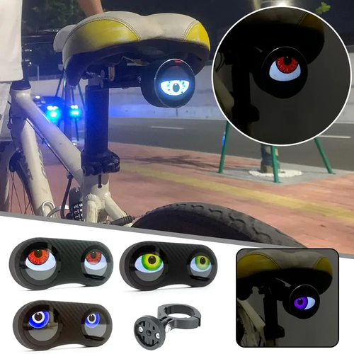 Smart Bike Tail Light Devil Eyes Bicycle Rear Light Waterproof Bike Motorcycle Acc Led For Night Riding With Type C Recharg P0O0