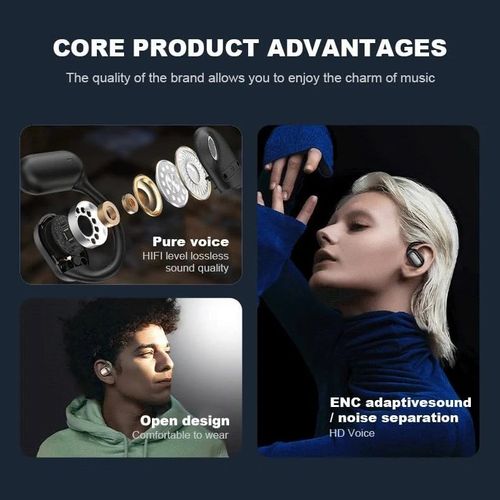 🔥True Powerful Bluetooth 5.4 Open Ear Earbuds, IPX5 Waterproof