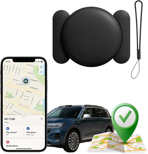 GPS Tracker, Hidden Magnetic Car Work, Magnetic Mini Gpss Trackers, for iPhone, Vehicles, Cars, Truck (Black)