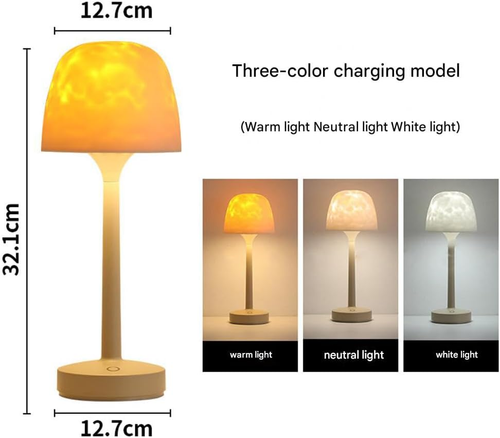 Rippleglow Dual-Mode Ambient Lamp, 16 Color Led Water Ripple Projection Lamp, Rippleglow Ambient Table Lamps, Immersive Ripple Projection Lamps for Bedroom, Party (16 Color+ Remote Control Switch)