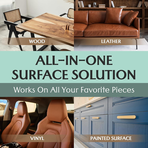 Furniture Salve for Leather - Polisher, Moisturizer, and Restorer for Couches and Furniture - Conditioner for Leather, Wood, and Vinyl - Repair Salve with...