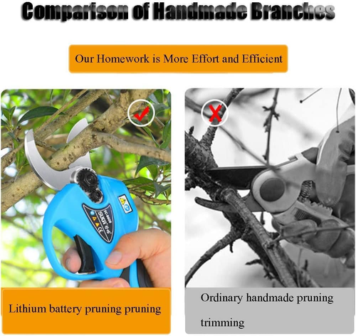 Professional Cordless Electric Pruning Shears 32mm 1.2 Inch Max Diameter Power Electric Scissors Long Reach Pruner Rechargeable