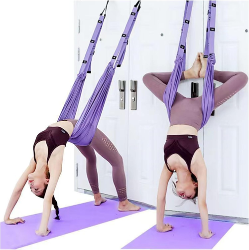 Aerial Yoga Strap, Fitness Strap Band for Waist Trainer Leg Stretching, Door Swing Adjustable Strap - Back Bend, go upside-down for Yoga Practitioner Ballet Dancer Gymnastics Relieve Pain Stiffness