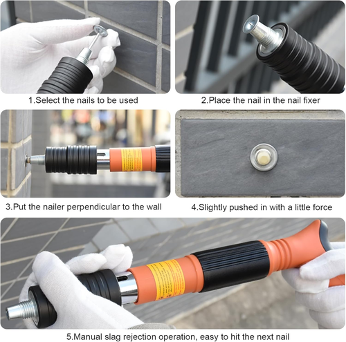 Small Mini Nail Gun Manual Rivet Gun Tool Set Manual Steel Nail Gun Household Wall Fastener with 50pcs 25mm Special Nails