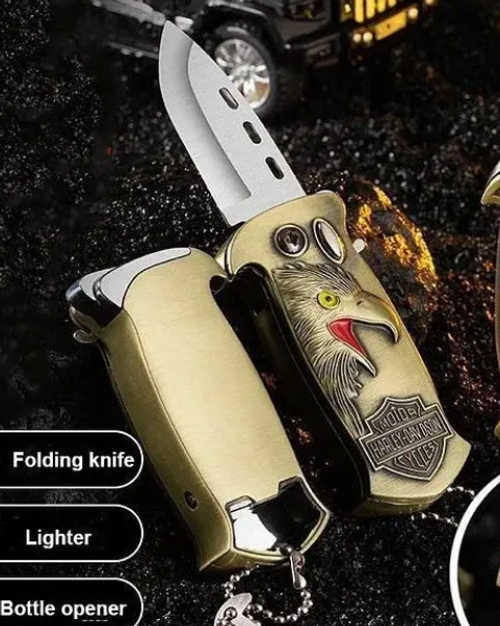 Das Ultimative Klappbare Chefmesser mit integriertem Feuerzeug ist ein einzigartiges Werkzeug für Küche und Outdoor. Es kombiniert ein hochwertiges Messer mit einem zuverlässigen Feuerzeug – ideal für Kochen, Camping und Abenteuer.