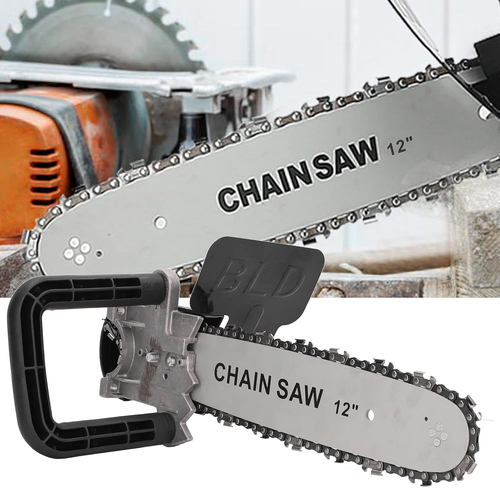 Chainsaw Converter Set, Electric Chainsaw Attachment Kit, Mini Chainsaw Cordless, Transform Angle Grinder to Chainsaw, Ergoesnomic Handle, Safety Features for Woodworking