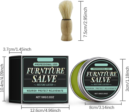 Furniture Salve for Leather - Polisher, Moisturizer, and Restorer for Couches and Furniture - Conditioner for Leather, Wood, and Vinyl - Repair Salve with...