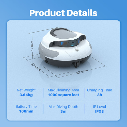 Smart-Controlled Cordless Vacuum Wall-Mounted Automatic Pool Cleaning Robot – Essential Swimming Accessory