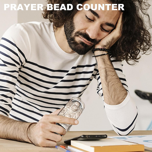 Rotating Digital Counter,Digital Prayer Beads Counter | Rotating Beads Digital Counter | Handheld Counter with Compass - Prayer Beads Counter, Finger Counter