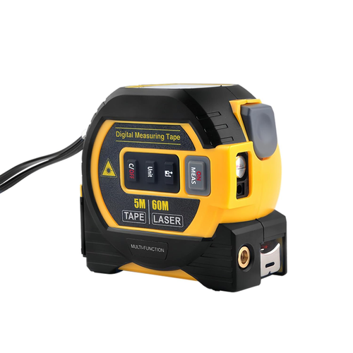 MeasurinSight 3-in-1 Infrared Laser Tape Measuring, 3 in 1 Infrared Laser Tape, 3 in 1 Digital Distance Meters with LED Display (Yellow)