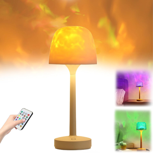 Rippleglow Dual-Mode Ambient Lamp, 16 Color Led Water Ripple Projection Lamp, Rippleglow Ambient Table Lamps, Immersive Ripple Projection Lamps for Bedroom, Party (16 Color+ Remote Control Switch)