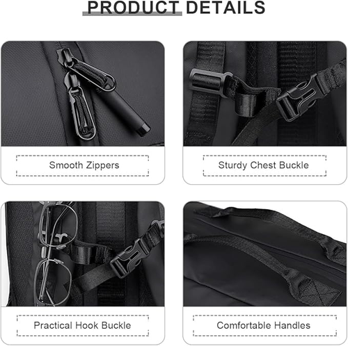 Handcuffs Travel Backpack With Laptop & Shoe Compartment Overnighter Expandable Business Weekender Bag With Multiple Carry Handles & Trolley Strap Carry-on Luggage Overnight Bag