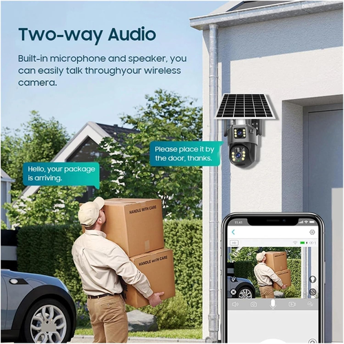 4G LTE Cellular Security Camera Solar with SIM Card,8MP clarity full HD, Pan Tilt 360°View Spotlight,Night color Vision,2 Way Talk,PIR Motion Sensor,No WiFi,