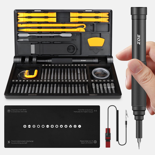 Hot New 69-in 1 Rechargeable Multifunctional Precision Screwdriver Five-Speed Speed Adjustment Industrial for DIY Battery Power