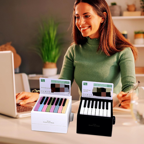 Piano Calendar 2025 Desk Calendar, Playable Piano Desk Calendar 2025, Swift Mini Piano Calendar With 52 Weeks of Music Sheets, Mini Piano Calendar 27 Cards...