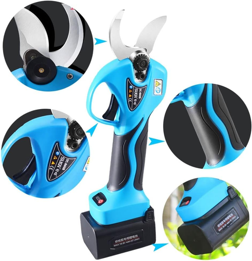 Professional Cordless Electric Pruning Shears 32mm 1.2 Inch Max Diameter Power Electric Scissors Long Reach Pruner Rechargeable