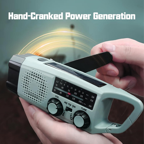 Emergency Radio, 2000 mAh Battery Crank Radio Solar Charger Power Bank USB AM FM Radio with SOS Alarm Torch, 3-Way Charging Emergency Radios, Indoor Outdoor...