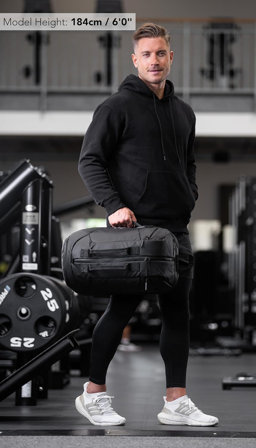 Handcuffs Travel Backpack With Laptop & Shoe Compartment Overnighter Expandable Business Weekender Bag With Multiple Carry Handles & Trolley Strap Carry-on Luggage Overnight Bag