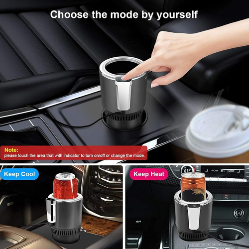 Smart Car Cup Cooler and Warmer, 2-in-1 Car Heating Cooling Cup, 12V-Car Heating Mug, Heating and Cooling Car Cup Holder, with Digital Display (black)