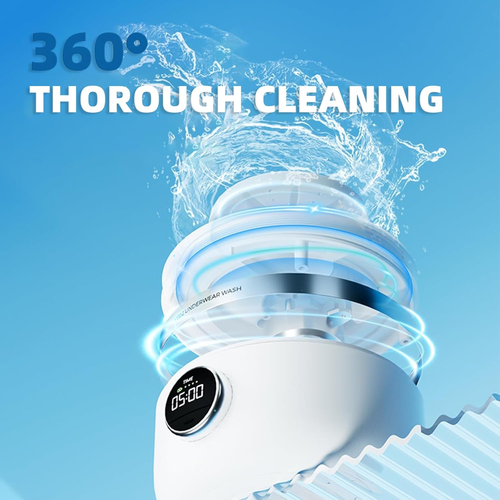 Portable Mini Washing Machine, 1.2L underwear washer with Digital Timer Display for underwear, socks, saliva towels, suitable for apartments, hotels, and travel and Fathers Day