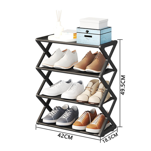 Shoe Storage Rack Space-saving 4 Tiers Z-shaped Shoe Storage Rack Easy Installation Large Capacity Shoe Shelf Organizer for Home
