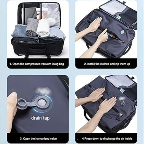 Large Capacity Backpack with Vacuum Pump,Seal Compression Travel,Portable Vacuum Travel Backpack for Commutes