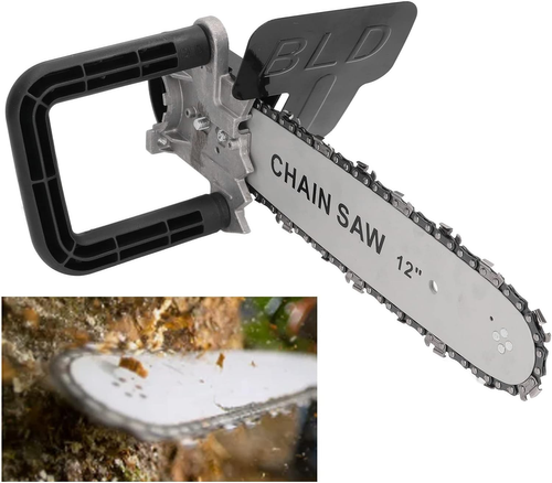 Chainsaw Converter Set, Electric Chainsaw Attachment Kit, Mini Chainsaw Cordless, Transform Angle Grinder to Chainsaw, Ergoesnomic Handle, Safety Features for Woodworking