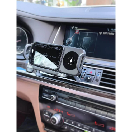 One-Touch Rotating car Wireless Charging Folding Screen Cell Phone Holder auto-Sensing