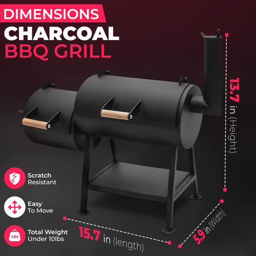Charcoal BBQ Grill BBQ Charcoal Grill Compact Grilling Rack For Balcony Cooking RV Travel Tabletop Camping Trips Meat Hot Dogs