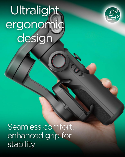 AOCHUAN Smart XE Smartphone Gimbal Stabilizer - Foldable 3-axis gimbal with focus wheel for iPhone Samsung & Android - Increase your TikTok, YouTube and Vlogging Content