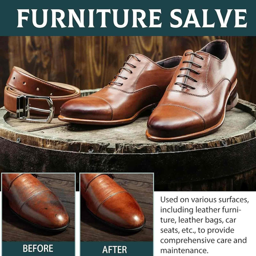 Furniture Salve for Leather - Polisher, Moisturizer, and Restorer for Couches and Furniture - Conditioner for Leather, Wood, and Vinyl - Repair Salve with...