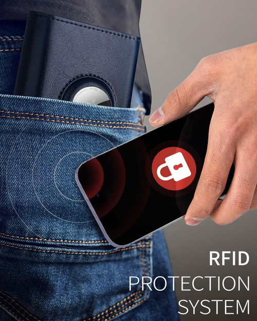 Mens Aluminum Alloy Auto-Pop Card Case Anti-Theft RFID Card Holder with Wallet Tracker Slot