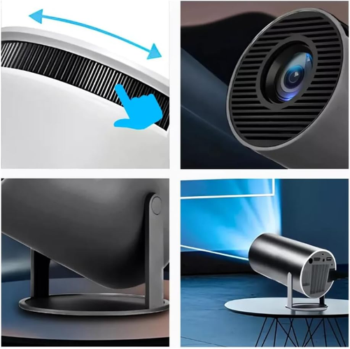 Mini Projector with WiFi and Bluetooth, 4K Supported Native 1080P FHD Portable Projector with Android 11, 180° Rotatable and Aut Level Correction Outdoor Projector for Laptop  Smartphone TV Stick