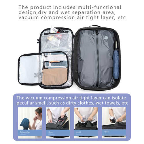 New Mens MultiFunctional Backpack  Waterproof Large Capacity for Business Trips  Travel, with Vacuum Compression, Fits Laptops