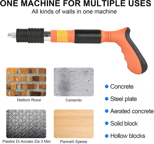 Small Mini Nail Gun Manual Rivet Gun Tool Set Manual Steel Nail Gun Household Wall Fastener with 50pcs 25mm Special Nails