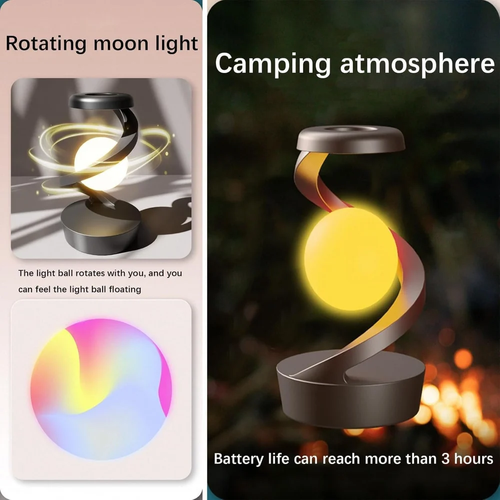 Muiltifunctional Rotatory Floating Lamp, Table Lamp Desk Lamp with Wireless Charging, Phone Charger, Bedside Lamp Nightstand Lamp with Changeable Colorful Night Lights Atmosphere Lights, Home Decor Lights, Party Decor Lights