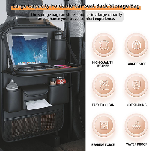 Popular Items Car Seat Back Pocket, Rear Seat Storage, Stain Proof, Car Storage Pocket, Seat Back Pocket, Premium Waterproof PU Leather Car Seat Back Organizer（Black3）