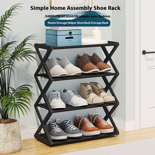 Shoe Storage Rack Space-saving 4 Tiers Z-shaped Shoe Storage Rack Easy Installation Large Capacity Shoe Shelf Organizer for Home