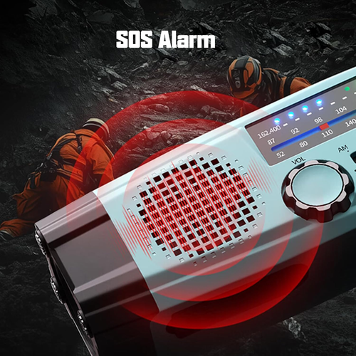 Emergency Radio, 2000 mAh Battery Crank Radio Solar Charger Power Bank USB AM FM Radio with SOS Alarm Torch, 3-Way Charging Emergency Radios, Indoor Outdoor...