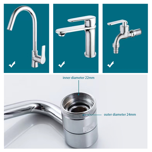 Faucet Sprayer Arm Universal Extender: 360° Rotatable Water Outlet, Anti-Splash Aerator, Extended & Universal Fit