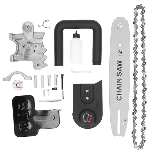 Chainsaw Converter Set, Electric Chainsaw Attachment Kit, Mini Chainsaw Cordless, Transform Angle Grinder to Chainsaw, Ergoesnomic Handle, Safety Features for Woodworking