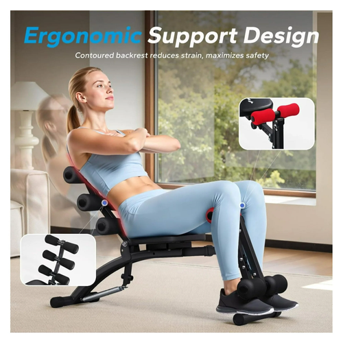 MERACH Ab Machine, Multi-Functional Adjustable Ab Trainer, Ab Workout Bench for Home Gym, Sit Up Machine for Abdominal, Exercise Chair for Full Body Workout