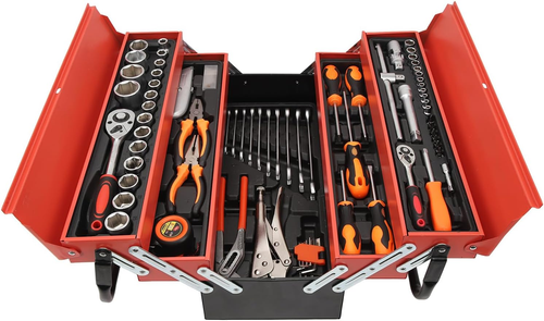 85pcs Ultimate All purpose Manual Toolbox, Small Home Hardware Toolbox, Car Repair Toolbox Multi-purpose Toolbox for Car, Marine, Motorcycle Repair And Home Industrial Repair