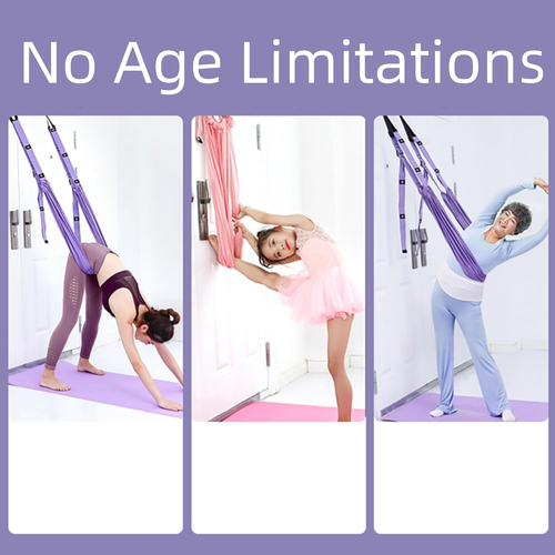 Aerial Yoga Strap, Fitness Strap Band for Waist Trainer Leg Stretching, Door Swing Adjustable Strap - Back Bend, go upside-down for Yoga Practitioner Ballet Dancer Gymnastics Relieve Pain Stiffness