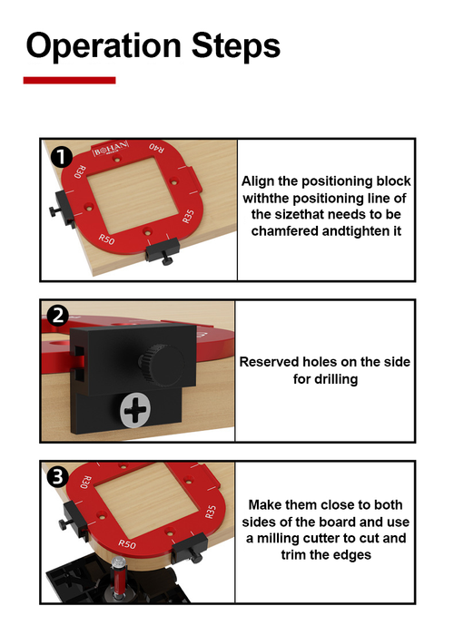 cutting fillet template  round corner cutting template
