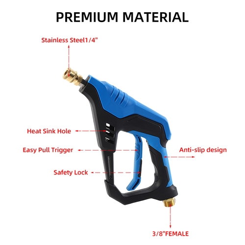 Modern Design Car Wash Plastic-Copper Cleaning Gun, High-Pressure Washer Gun, Portable 150 Bar High-Pressure Water Jet Gun with Multiple Connectors,  Convenient for Car Cleaning
